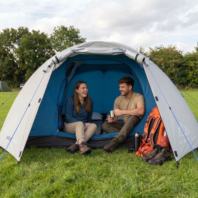 Kempingový stan pro 4 osoby KADVA CAMPdome 4 grey 10
