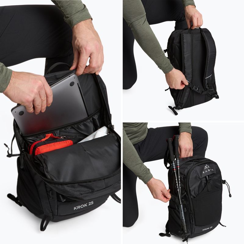 Turistický batoh KADVA kapsa na laptop 25 l černý 9