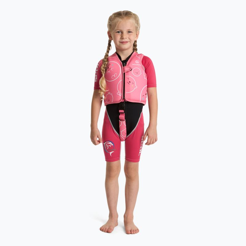 Dětská bezpečnostní vesta AQUASTIC Junior pink/yellow 3
