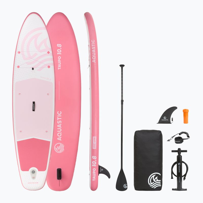 Sada paddleboard SUP nafukovací AQUASTIC Taupo 10'8" allround pink