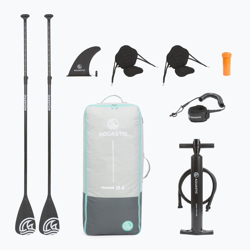 Sada paddleboard SUP nafukovací AQUASTIC Tourer 12'0" 2-os green 20