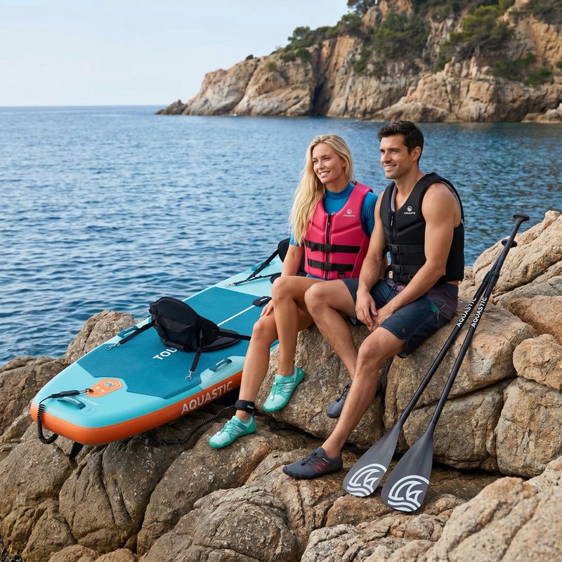 Sada paddleboard SUP nafukovací AQUASTIC Tourer 12'0" 2-os zelený 24