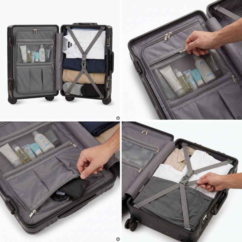 Cestovní kufr Kadva Tigre 37l Black 8