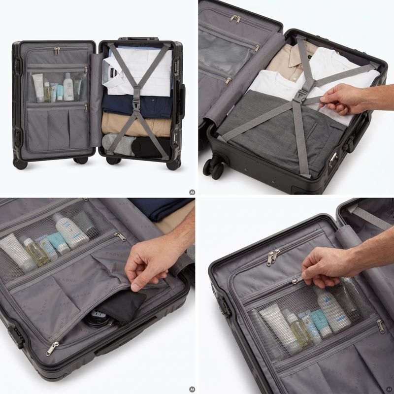 Střední cestovní kufr Kadva Tigre 64l Black 8