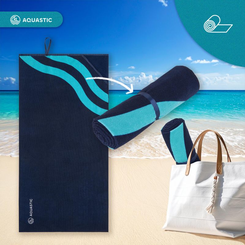Ručník AQUASTIC Wavey navy blue/blue 10