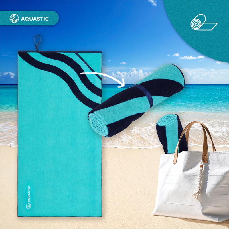 Ručník AQUASTIC Wavey blue/green 10