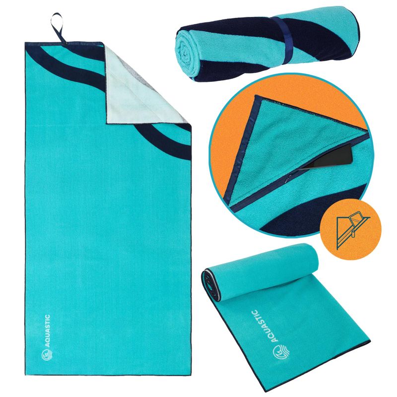 Ručník AQUASTIC Wavey blue/green 12