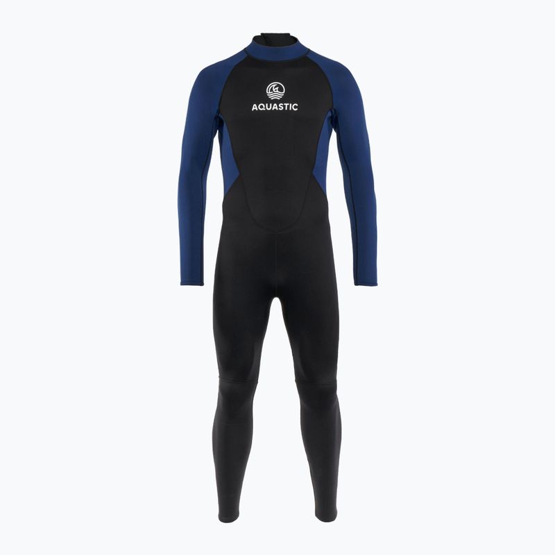 Pánský plavecký neopren AQUASTIC Wavey LG 2 mm black/blue 2