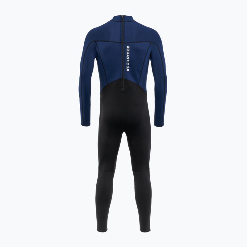 Pánský plavecký neopren AQUASTIC Wavey LG 2 mm black/blue 3