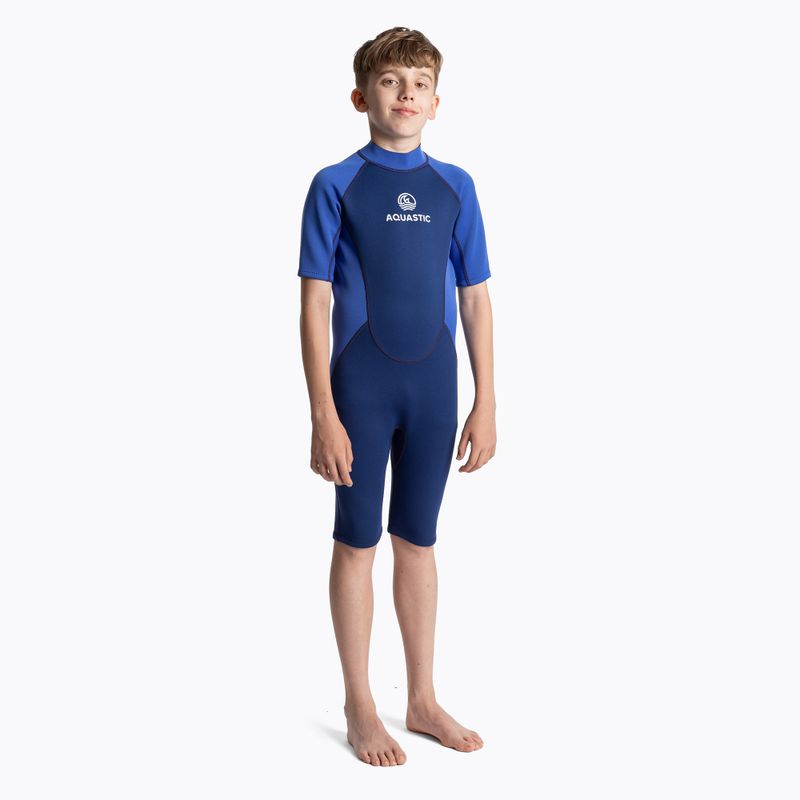 Dětský neopren  AQUASTIC Wavey Jrb 2 mm navy/blue 2