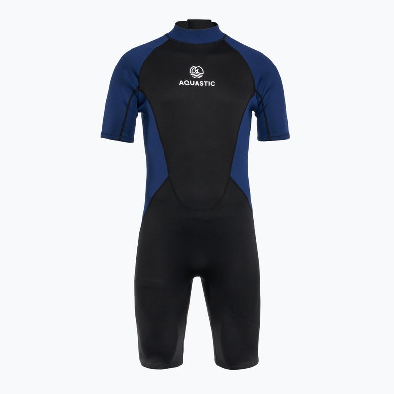 Pánský plavecký neopren AQUASTIC Wavey 2 mm black/blue