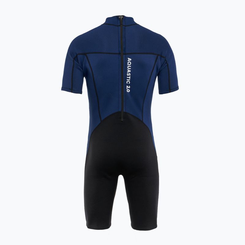 Pánský plavecký neopren AQUASTIC Wavey 2 mm black/blue 2