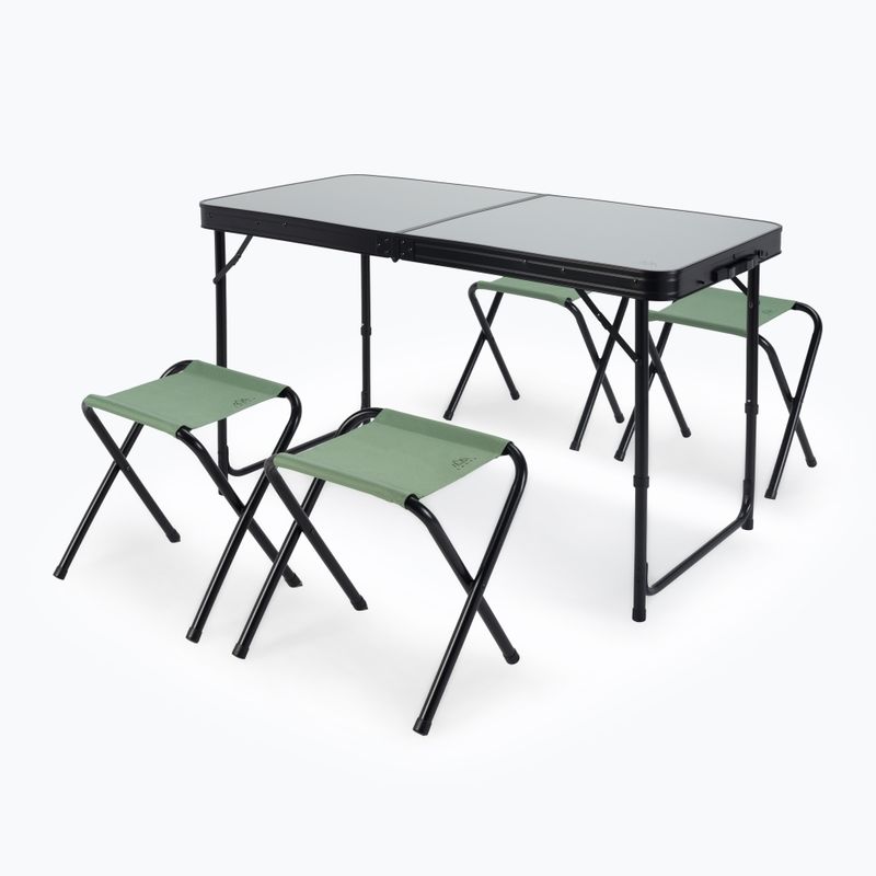 Skládací turistický stůl + židle KADVA CAMPtable set pro 4-6 osob šedý