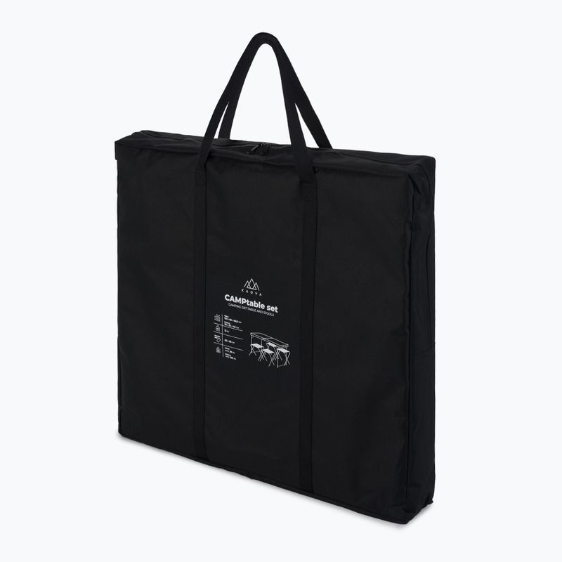 Skládací turistický stůl + židle KADVA CAMPtable set pro 4-6 osob šedý 19