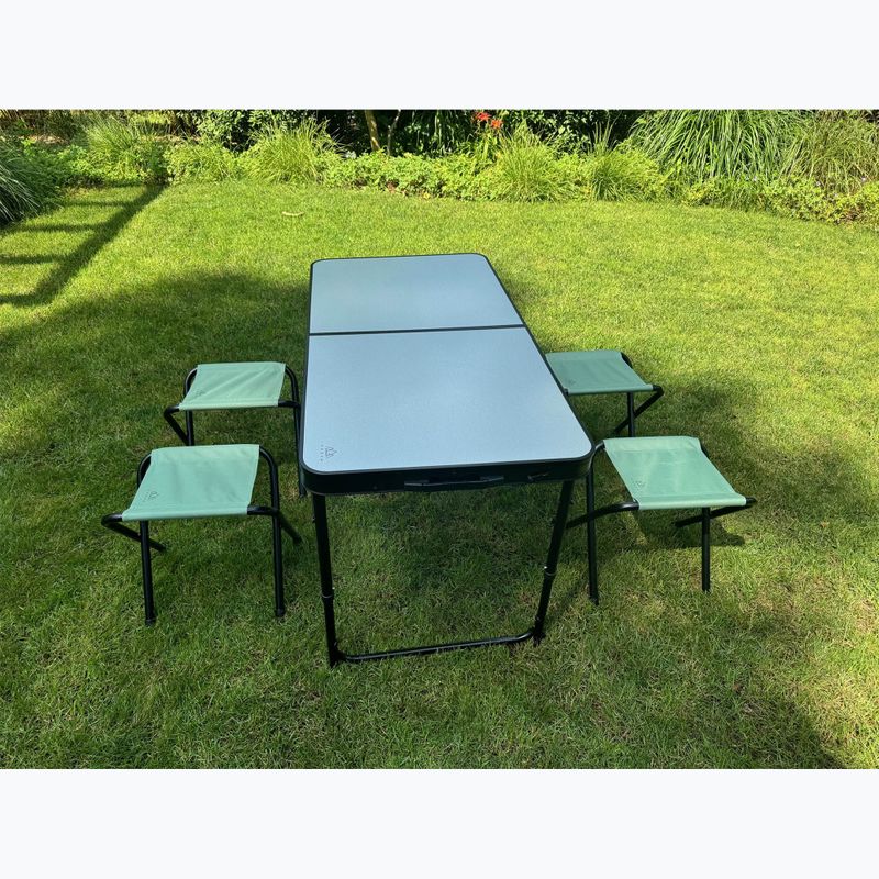 Skládací turistický stůl + židle KADVA CAMPtable set pro 4-6 osob šedý 4