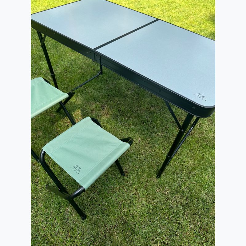 Skládací turistický stůl + židle KADVA CAMPtable set pro 4-6 osob šedý 8