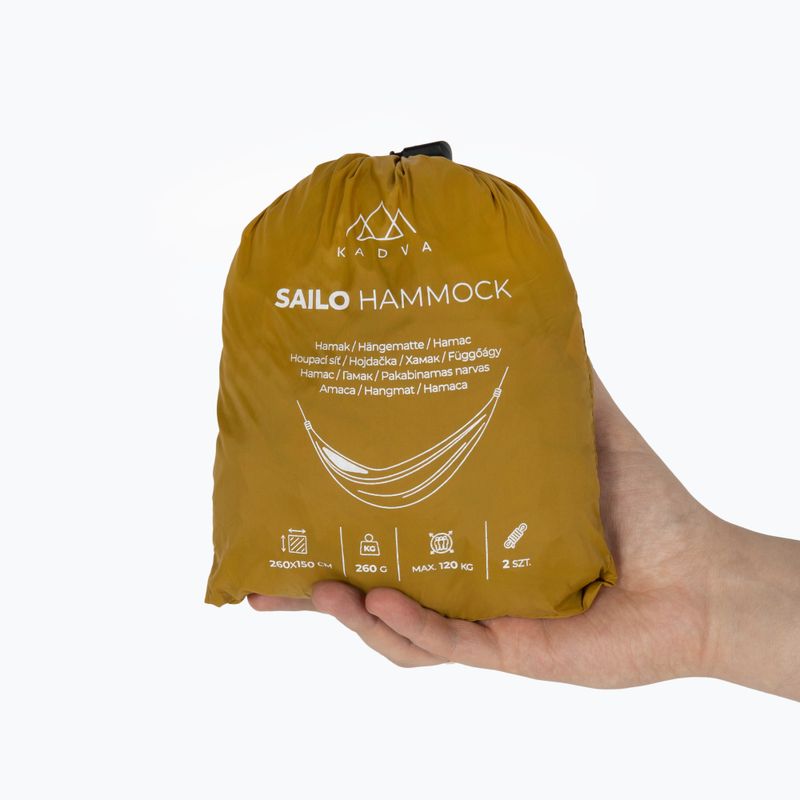 Turistická hamaka KADVA Sailo Hammock ultralehká žlutá 8
