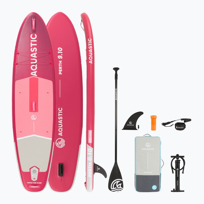 Sada paddleboard SUP nafukovací AQUASTIC Perth 9'10" pink