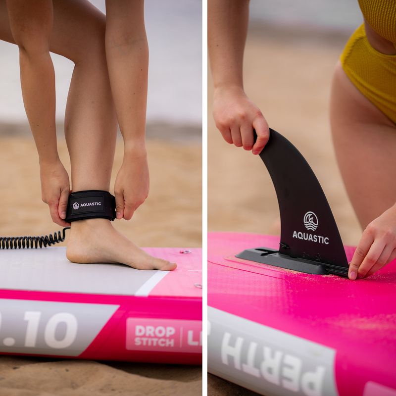 Sada paddleboard SUP nafukovací AQUASTIC Perth 9'10" pink 21