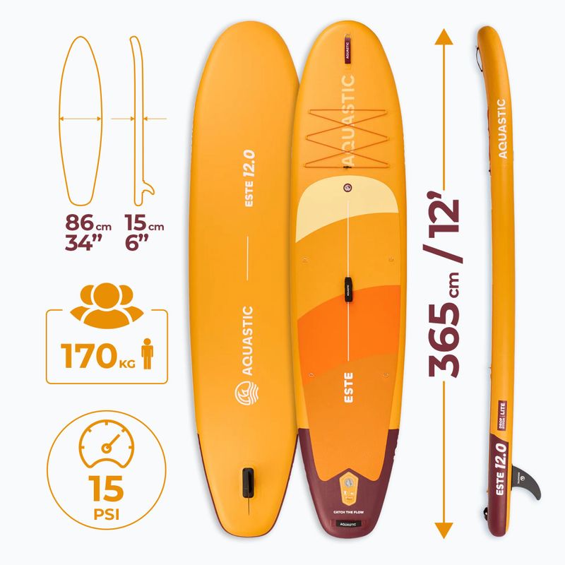 Sada paddleboard SUP nafukovací AQUASTIC This 12'0" orange 26
