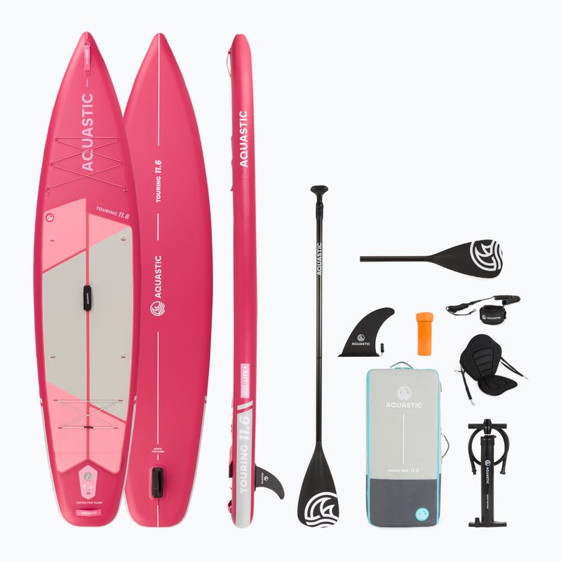 Sada paddleboard SUP nafukovací AQUASTIC Touring 11'6" pink