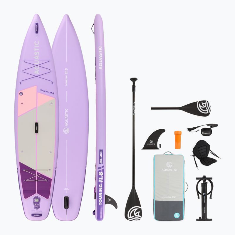 Sada paddleboard SUP nafukovací AQUASTIC Touring 11'6" purple