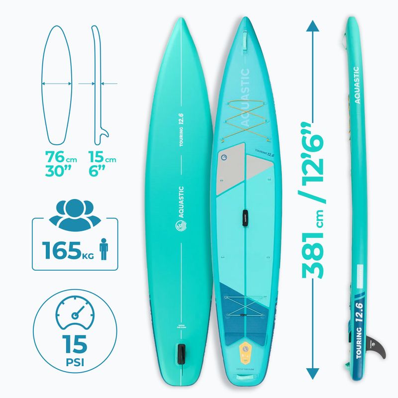 Deska SUP AQUASTIC Touring 12'6" zelená 24