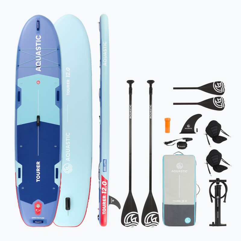 Sada paddleboard SUP nafukovací AQUASTIC Tourer 12'0" 2-os blue