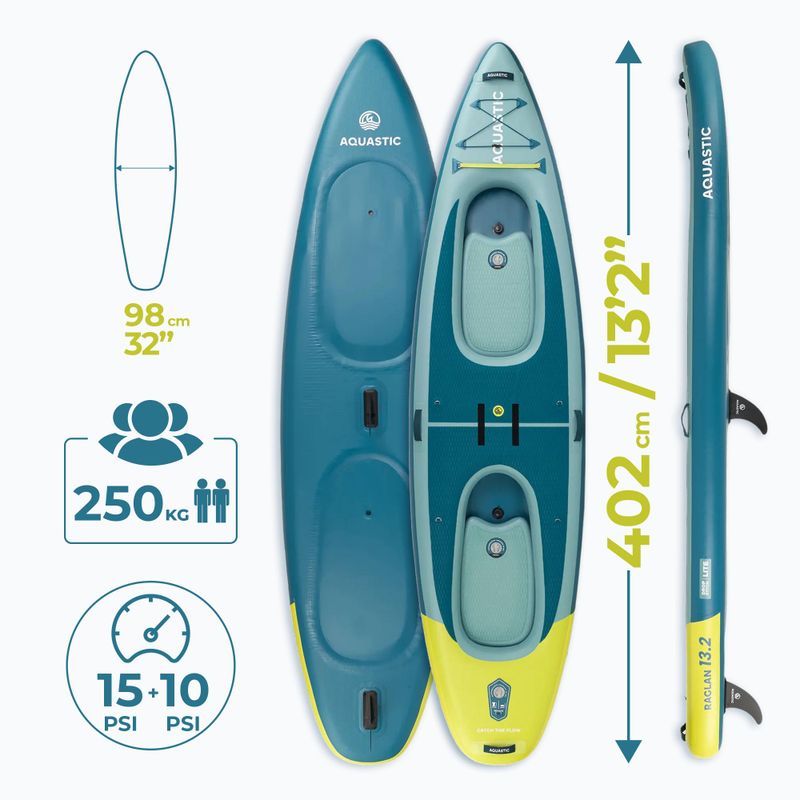 Kajak/SUP hybrid AQUASTIC Raglan 13'2" green 19
