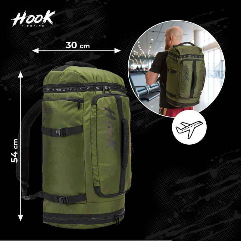 Batoh HOOK FIGHTING Training 2v1 Duffel Bag 30 l green 17