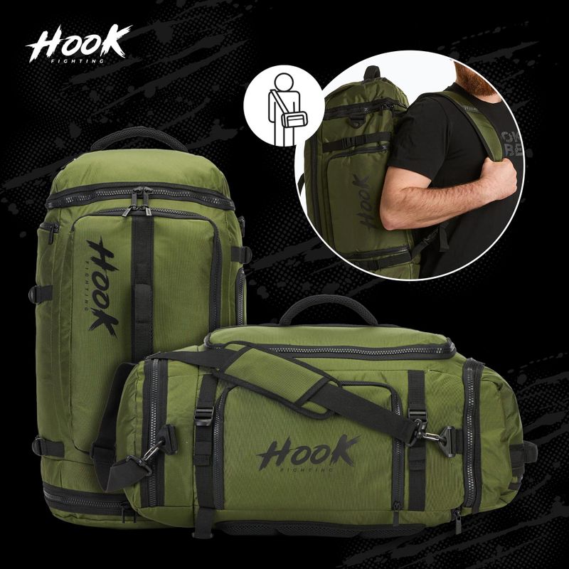 Batoh HOOK FIGHTING Camp 2v1 Duffel Bag 41 l green 17