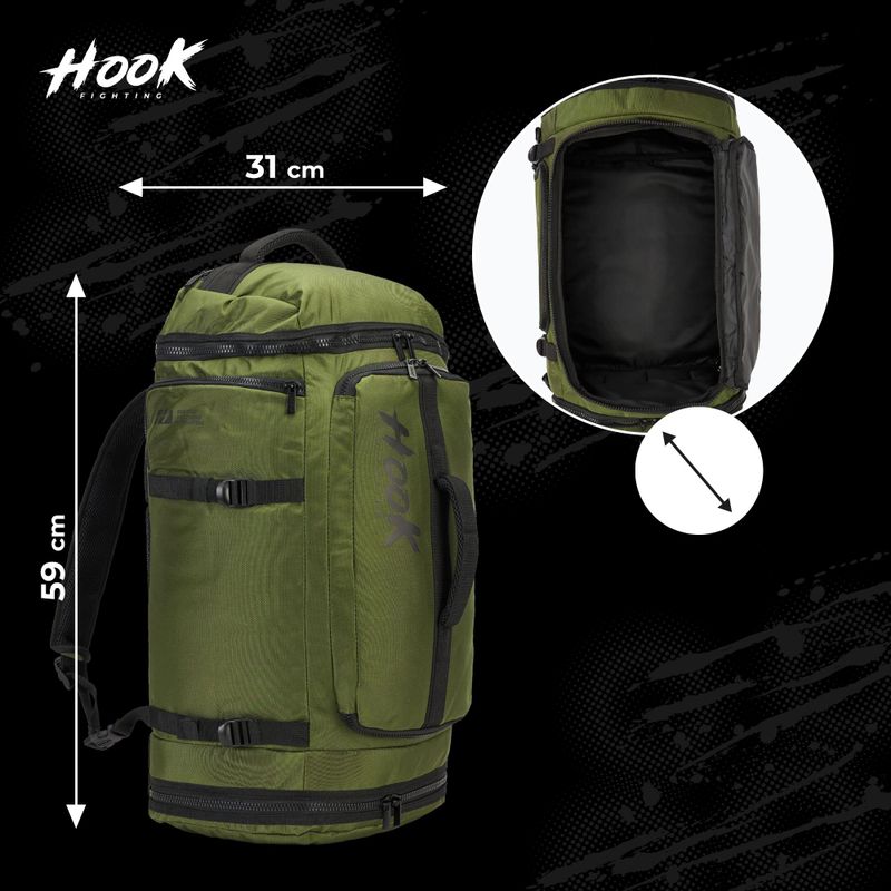 Batoh HOOK FIGHTING Camp 2v1 Duffel Bag 41 l green 18