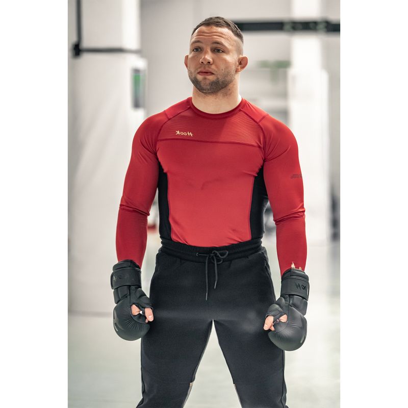 Pánský Rashguard Longsleeve HOOK FIGHTING Base red  3