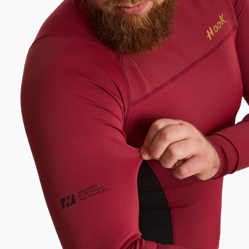 Pánský Rashguard Longsleeve HOOK FIGHTING Base red  8