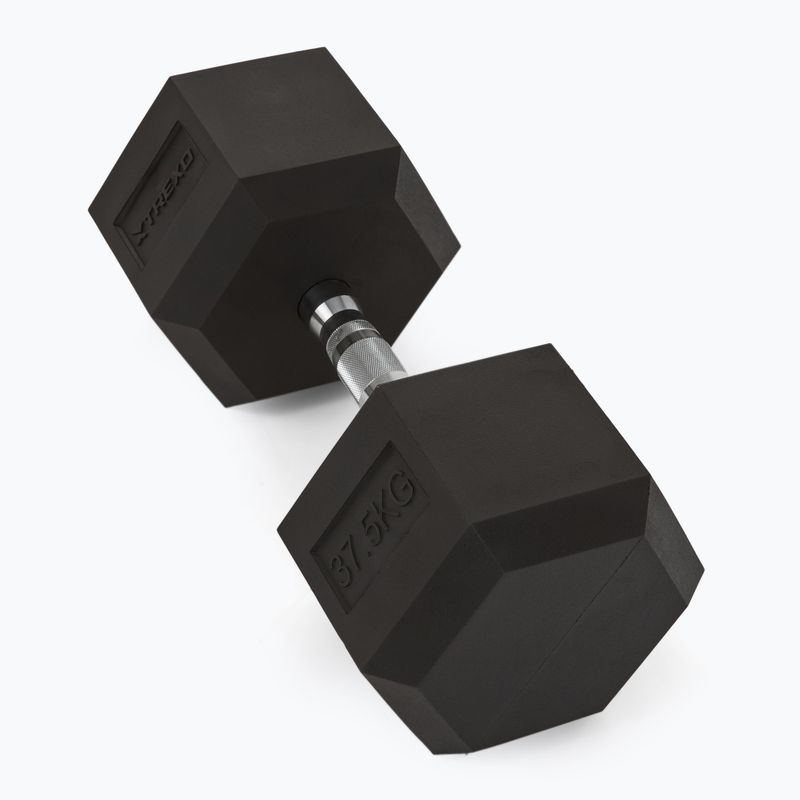TREXO Hex 37,5 kg pogumované činky 2