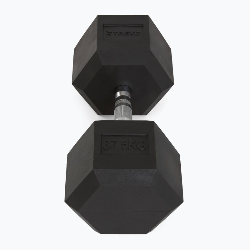 TREXO Hex 37,5 kg pogumované činky 3