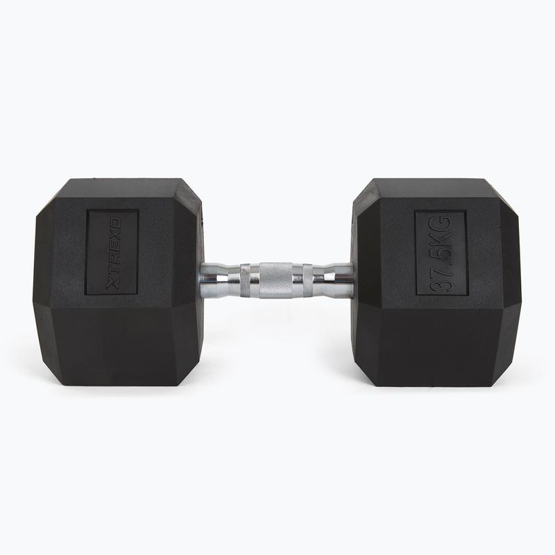 TREXO Hex 37,5 kg pogumované činky 4