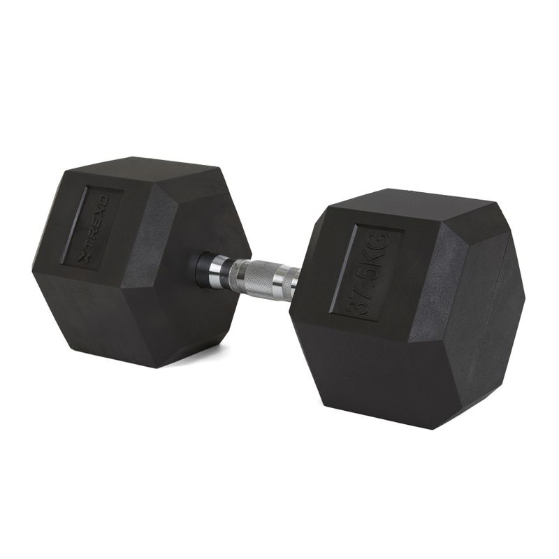 TREXO Hex 37,5 kg pogumované činky 5