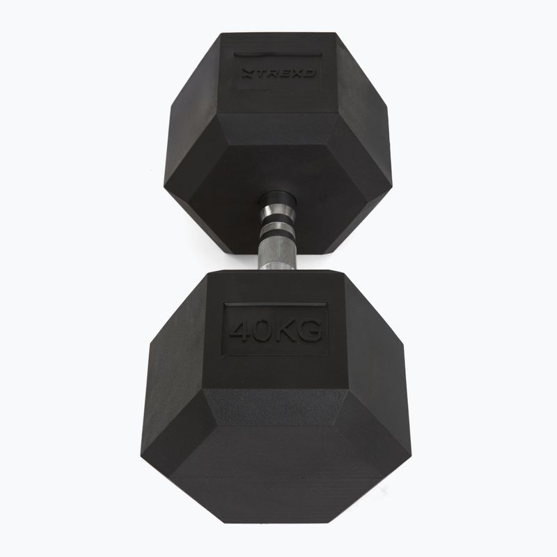 TREXO Hex 40 kg pogumované činky 3