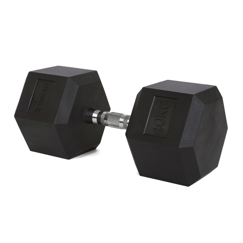 TREXO Hex 40 kg pogumované činky 5