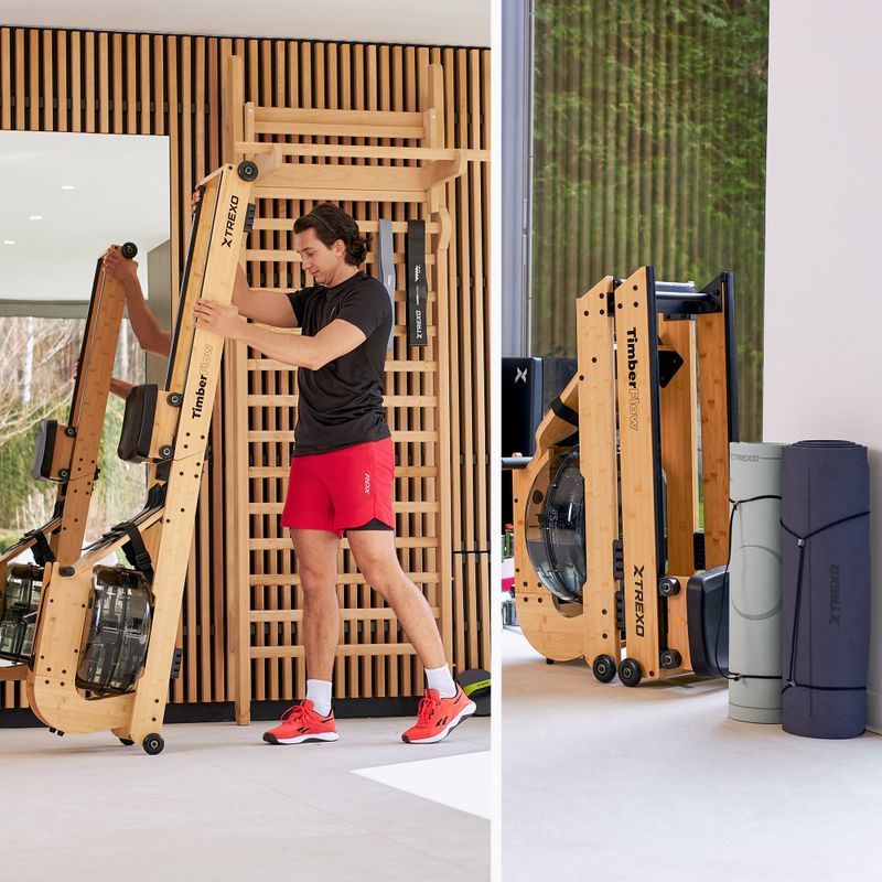 Vodní veslovací trenažér XTREXO TimberFlow 11