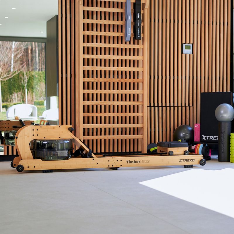 Vodní veslovací trenažér XTREXO TimberFlow 10