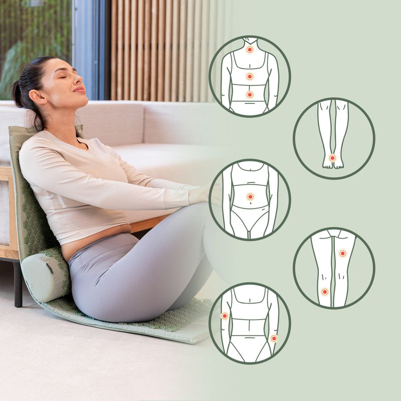 Akupresurní podložka XTREXO velká s polštářkem TXO-B4Z005-GN green 10