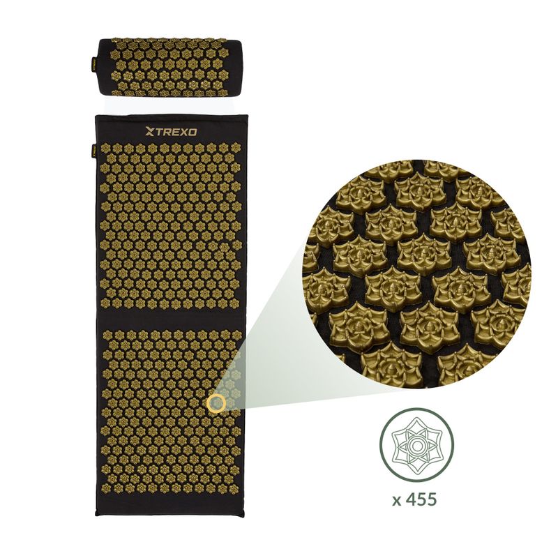 Akupresurní podložka XTREXO velká s polštářkem TXO-B4Z005-BK black 5