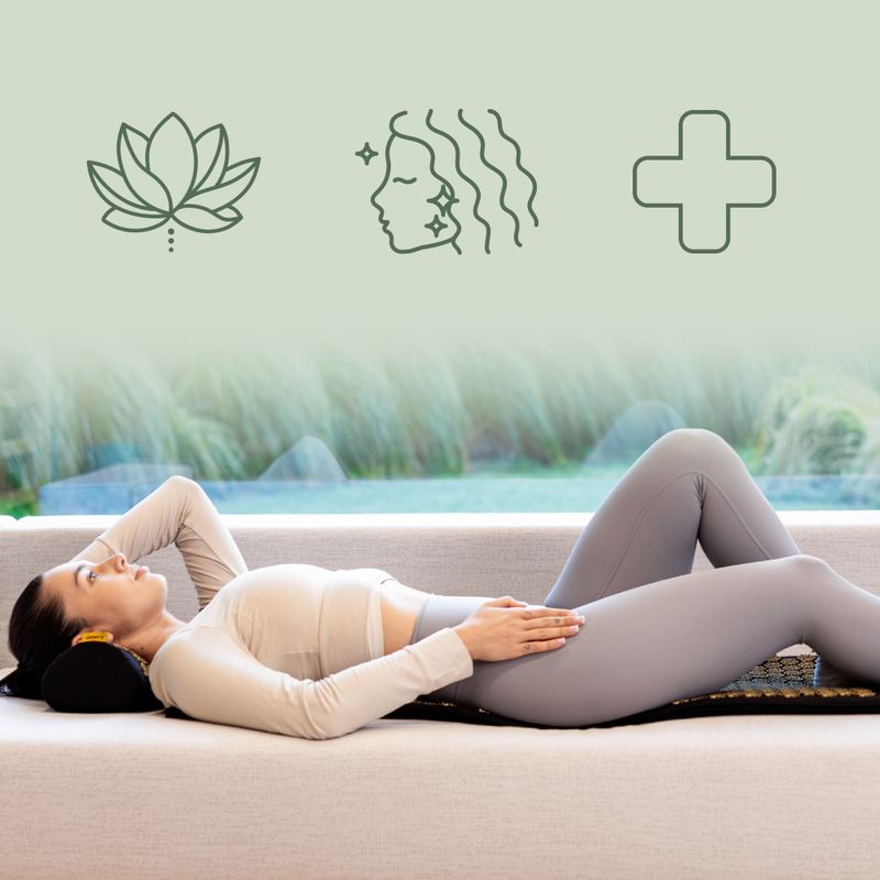 Akupresurní podložka XTREXO velká s polštářkem TXO-B4Z005-BK black 8