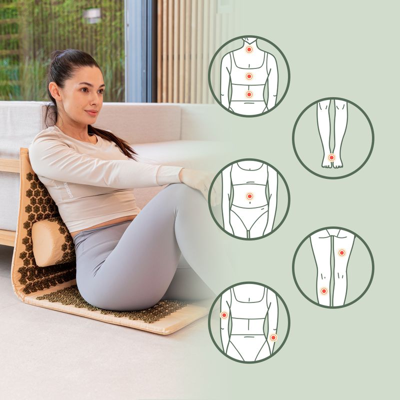 Akupresurní podložka XTREXO velká s polštářkem TXO-B4Z005-BZ brown 10