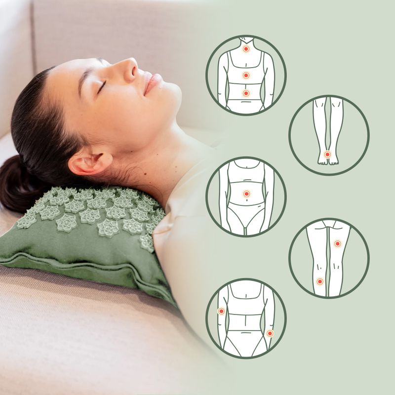 Akupresurní podložka XTREXO ECO s polštářkem TXO-B4Z006-GN green 12