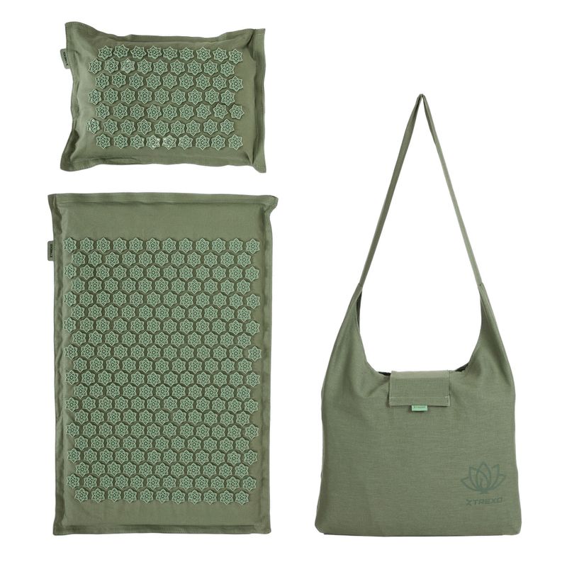 Akupresurní podložka XTREXO ECO s polštářkem TXO-B4Z006-GN green 15