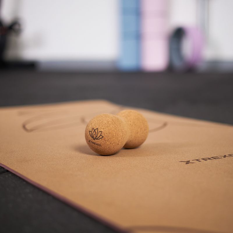 Masážní míček dual XTREXO korkový TXO-B4Z082-NC natural 4