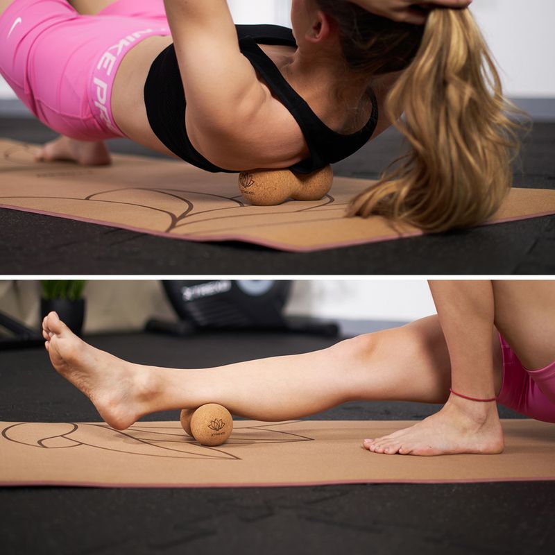 Masážní míček dual XTREXO korkový TXO-B4Z082-NC natural 3